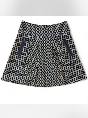 Anthropologie Maeve Fourth Street Swing Skirt Blue Geometric | Twee Indie | 6